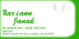mariann janak business card