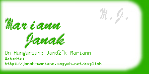 mariann janak business card